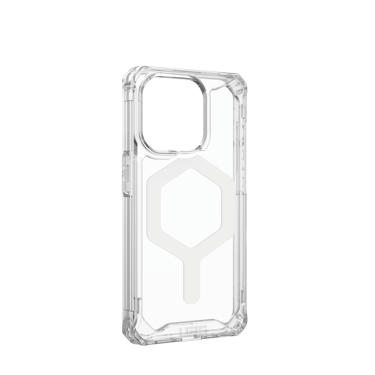 UAG iPhone 15 Pro Case 6.1" Plyo Ice/White Built-in Magnet Compatible with MagSafe Charging Rugged Anti-Yellowing Transparent Dropproof Protective Cover