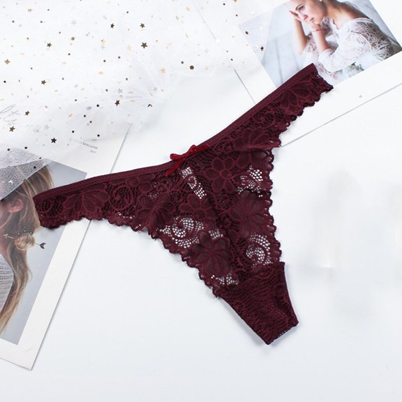 RKSTN Womens Underwear Lace T Back Thongs for Women Mid Rise High Slit Soft Comfy Women's Panties
