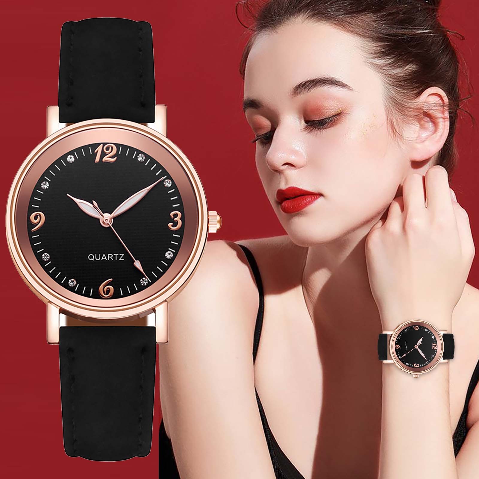 Luminous Ladies Watch Leather Strap Analog Quartz Fashion Temperament