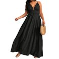thumbnail image 6 of Noric Women Summer Maxi Dresses Sleeveless Deep V Neck Backless Spaghetti Strap Elastic Waist Flowy A Line Boho Dresses, 6 of 8