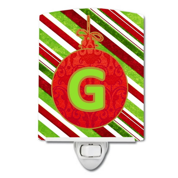 Christmas Oranment Holiday Initial Letter G Ceramic Night Light