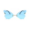 thumbnail image 2 of XASZHN Butterfly Shape Retro Sunglasses Vintage Irregular Unisex Fashion Eyewear Shades Blue_004 One Size, 2 of 2
