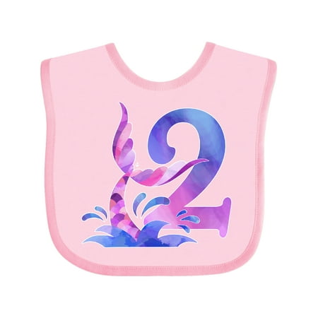 

Inktastic 2nd Birthday Mermaid Tail Gift Baby Boy or Baby Girl Bib