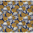 thumbnail image 4 of oneOone Cotton Poplin Twill Orange Fabric Floral & Skull Fabric For Sewing Printed Craft Fabric By The Yard 56 Inch Wide, 4 of 4