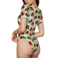 thumbnail image 2 of Rateoe Red Ladybugs And Leaf Printed Women Rash Guard Short Sleeve,Tummy control Swimsuit Surfing Swimsuit Bathing Suit Short-sleeved Onesie UPF 50+ -Medium, 2 of 7