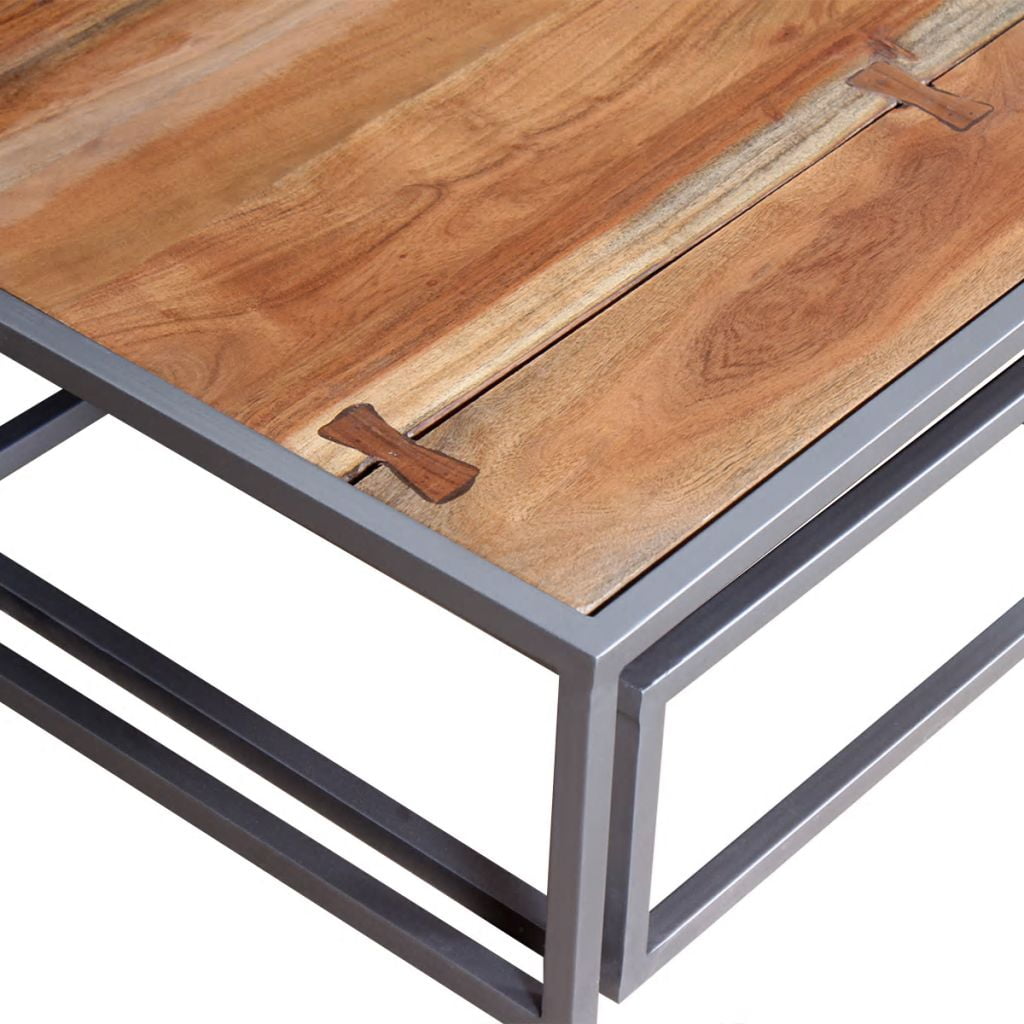 Kepooman Modern Solid Acacia Wood Square Coffee Table Set for Living Room, Set of 2, Brown Kepooman Modern Solid Acacia Wood Square Coffee Table Set for Living Room, Set of 2, Brown
