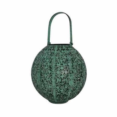 

BIOSA LED Solar Light Wrought Iron Round Hollow Lantern Projection Lamp Garden