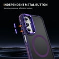 thumbnail image 2 of Magnetic Stand for Samsung Galaxy A14 5G Case Compatible with MagSafe, [Military Grade Drop Tested][Built in Lens Folded Kickstand] Shockproof Protective Anti-Fingerprint Slim Matte Case,Purple, 2 of 8
