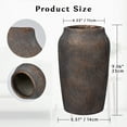 thumbnail image 5 of 9'' Terracotta Ceramic Vases Rustic Vintage ShabbyTextured Vases 4.33'' Wide Mouth Farmhouse Home Décor, Brown, 5 of 6