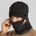 thumbnail image 5 of Dyfzdhu Men Winter Knitted Fleece Windproof Hat Scarf Mask Three-Piece Warm Black, 5 of 8