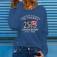 thumbnail image 2 of MEICHEN Women's Long Sleeved T Shirt American Flag 250th Anniversary 1776-2026 Sports Shirt Printed Round Neck Daily Outdoor Casual Top, 2 of 4