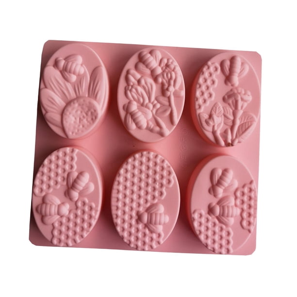 Jabón de de silicona Modelo 3D Jabones Fabricación de arcilla polimérica Modelo de yeso Modelo de nido de Fundición epoxi para Chocolate rosa perfecl Fundición de jabón ovalado