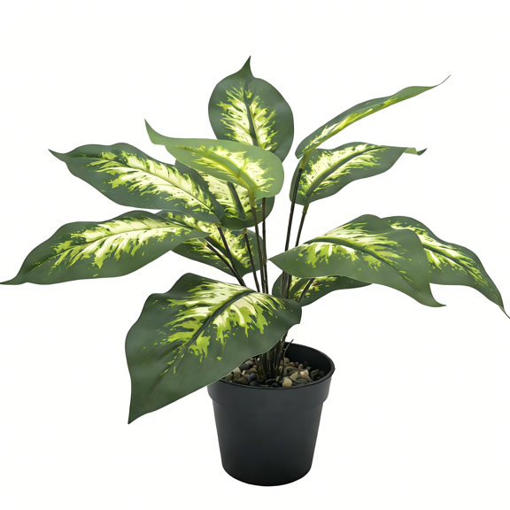 CasaVibe Highly Realistic 12.6 in Artificial Evergreen Plant in Green Plastic Pot