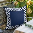 thumbnail image 3 of Throw Pillow Covers 20x20 Inch, Navy Blue Geometric Decorative Pillow Cases for Couch Sofa Bed, Modern Abstract Art Plaid Gingham Cotton Linen Square Home Decor Pillowcases with Hidden Zipper, 3 of 9