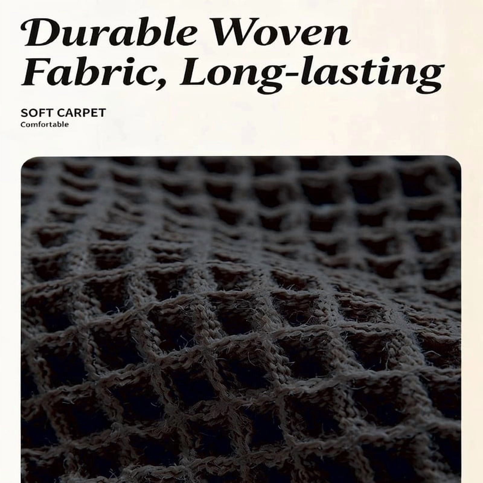 Muddy Rug, Boho Bathroom Decor Rug with Tassels: Waffle Weave Bath Mat, Ultra-Soft, Non-Slip, Super Absorbent & Quick Dry for Bathroom Floor, Machine Washable, 24"x72", Black