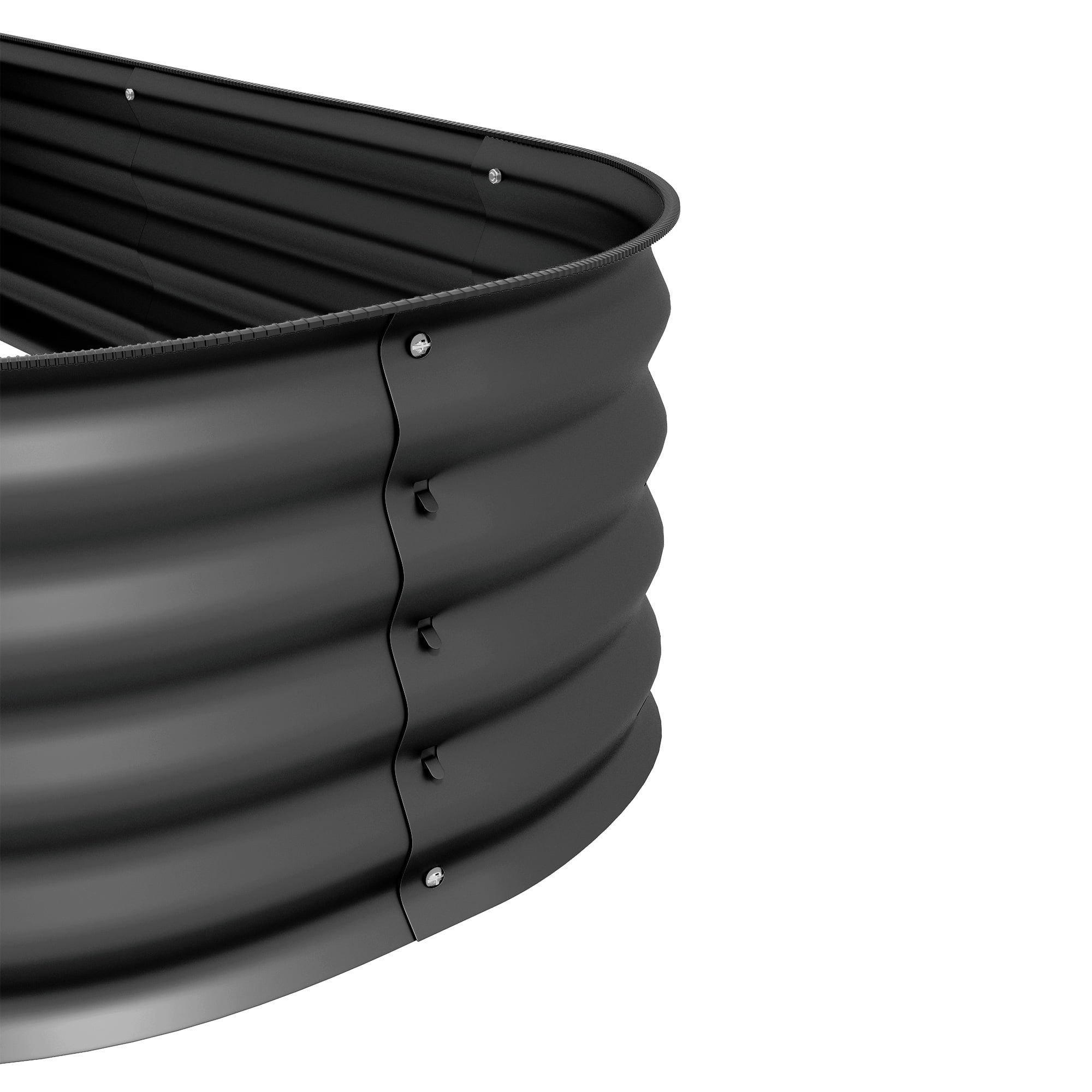 Outsunny Galvanized Raised Garden Bed Kit, Metal Planter Box with Safety Edging, 94.5" x 24.5" x 11.75", Dark Gray