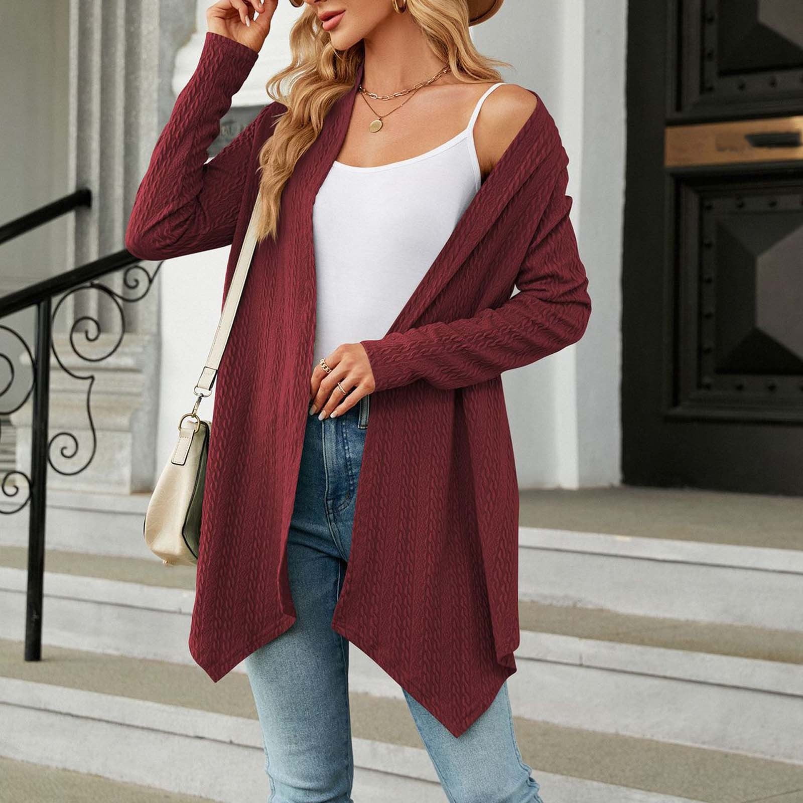 Cardigan Oversize Femme Long – Tricot Épais Col Châle Manches Longues – Pull Ample Printemps/Hiver