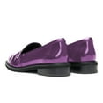 thumbnail image 5 of YDN Women Round Toe Monk Strap Lofers Buckle Slip on Low Chunky Heels Daily Work Walking Shoes Size 11 Purple, 5 of 5