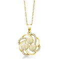 thumbnail image 2 of Gem Stone King 1.22 Ct Round Cabochon White Ethiopian Opal 18K Yellow Gold Plated Silver Pendant, 2 of 5
