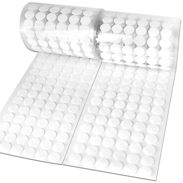 Puntos autoadhesivos, 600 unidades (300 pares) de 0,59 pulgadas de diámetro, puntos de nailon redondos adhesivos fuertes, puntos de gancho y bucle con adhesivo