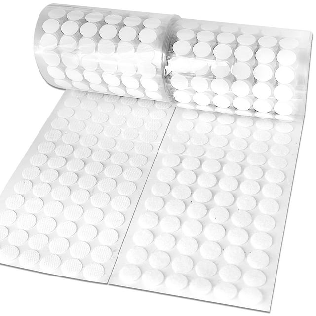 Puntos autoadhesivos, 600 unidades (300 pares) de 0,59 pulgadas de diámetro, puntos de nailon redondos adhesivos fuertes, puntos de gancho y bucle con adhesivo
