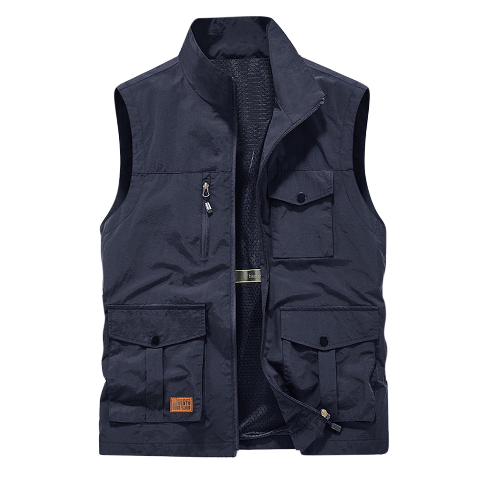 Wyongtao Hunting Vests for Men's Quick-drying Work Fishing Vests  Lightweight Travel Waistcoat with Multi-Pockets,Dark Blue XL