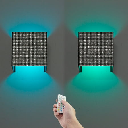 

Kiven Battery Operated Wall Sconces with Remote Control Rhinestones Glam Battery Wall Sconces Set of 2 Dimmable Up and Down Wall Lighting