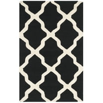 SAFAVIEH Cambridge Liam Geometric Wool Area Rug, Black/Ivory, 2'6" x 4'