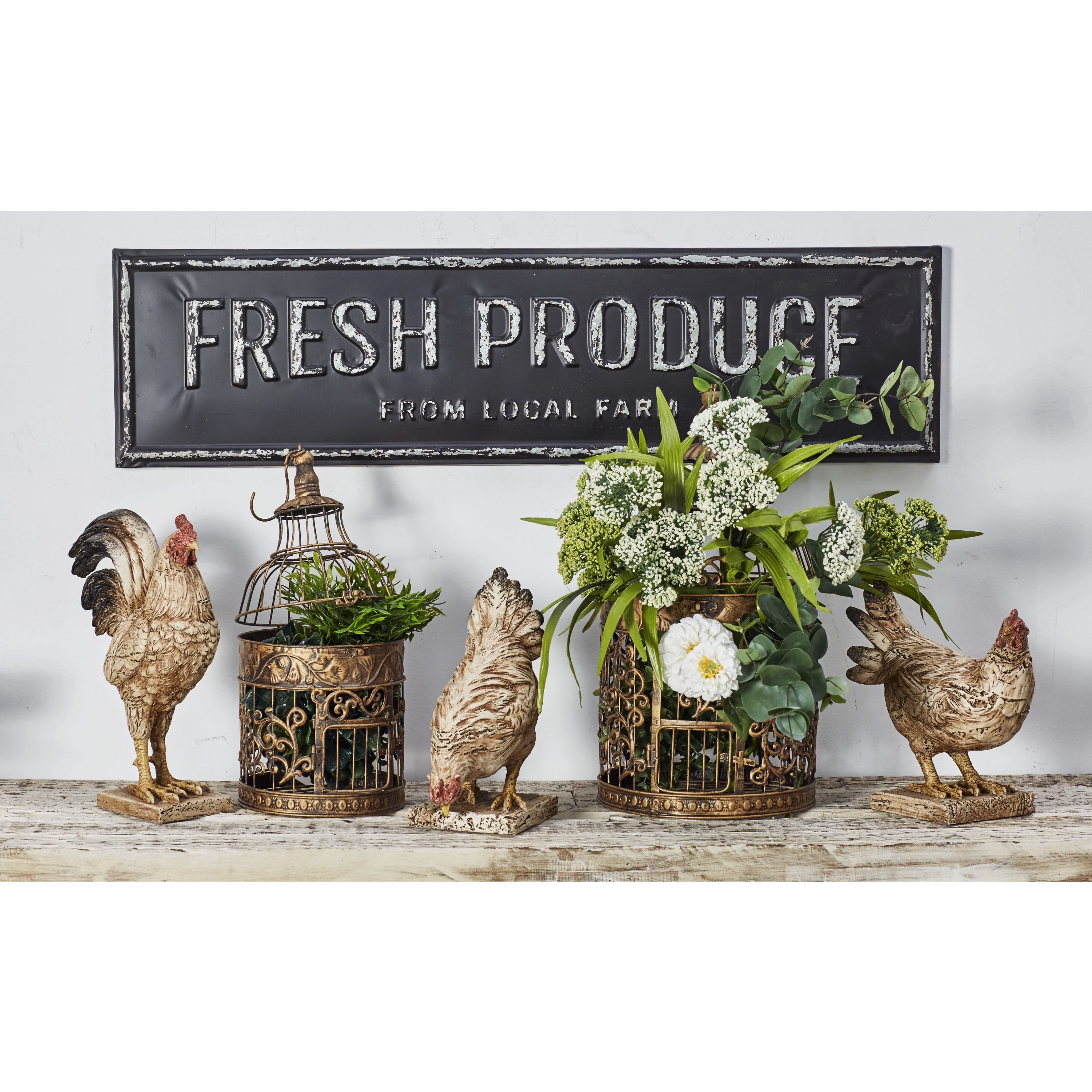 DecMode Indoor Brown Metal Farmhouse Sign Wall Decor