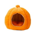 thumbnail image 2 of Cama para gatos con forma de calabaza y cojín extraíble y lavable. naranja l, 2 of 8