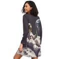 thumbnail image 2 of FORMRS Womens Long Sleeve Nightgowns Crew Neck Sleep Shirt Soft Pajamas Sizes S-3XL, Beige Astronaut, 2 of 8
