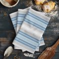 thumbnail image 6 of Blue Gray Stripes Kitchen Towels Set of 2, Water Absorbent Dish Towel, Contemporary Minimalist Abstract Lines Decorative Hand Towels - Quick Drying Cloth for Cooking Baking, 18x28 Inch, 6 of 8