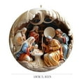 thumbnail image 5 of Nativity Scene Ornaments 3.15'' Diameter & Gifts Boxed Keepsake Christmas Tree Nativity Scene Hanging Ornaments, The Birth of Jesus Decor, Religious Gifts for Christian & Family D, 5 of 9