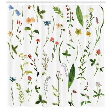 Watercolor Flower Shower Curtain Different Kinds Of Flowers With