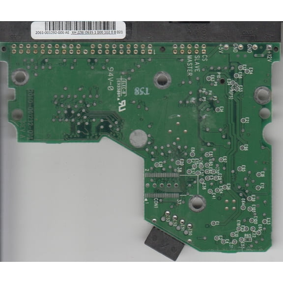 WD400BB-60JKA0, 2061-001292-000 AE, REV A, WD IDE 3.5 PCB