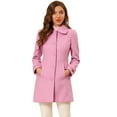 thumbnail image 1 of INSPIRE CHIC Manteau d'Hiver pour Femme à Col Peter Pan, Boutonnage Simple, devant Boutonné, 1 of 2