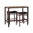 thumbnail image 4 of Linon Betty 3-Piece Casual Dining Tavern Set, 25.59" Seat Height, Brown Metal Finish with Black Fabric, 4 of 6