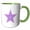 Green/White, variant on 3drose, Colorful Geometrical Isolated Floral Mosaic Star Polygon, 11oz Mug