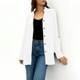 thumbnail image 3 of Women's Solid Color Long Sleeve Button Down Shirt with Collar and Pocket, 3 of 6