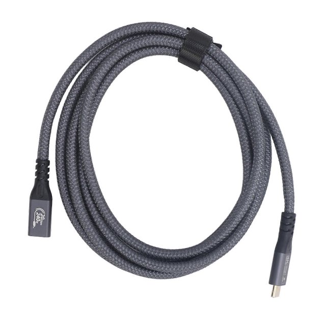 USB C Male to Female Extension Cable, 20Gbps Transfer, 240W Fast Charging, 4K 60Hz Video, USB C 3.2 Gen 2 Extension Cable for Phone, 2m