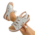 thumbnail image 3 of NexTorq Women’s Cutout Lace-Up Wedge Roman Sandals, Closed Toe Adjustable Comfort Shoes, Lightweight Summer Footwear, Casual & Outdoor Wear, Gray, 6.5, 3 of 5