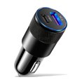 thumbnail image 1 of Cargador de coche, USB tipo C, bloque de carga rápida, puerto dual USB A y adaptador de encendedor de enchufe USBC para iPhone, iPad, Samsung, 1 of 5