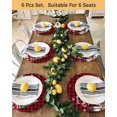 thumbnail image 4 of 13 Inch Round Placemats Set of 6, Red Plaid Truck Christmas Non Slip Heat Insulation PP Table Mats, Xmas Tree Snowflake Gifts Winter Washable Place Mats for Kitchen Dining Party Table Decor, 4 of 7