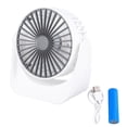 thumbnail image 1 of Mini ventilador de escritorio de 1200 mAh, recargable por USB, blanco, 3 velocidades, rotación de 360 grados, pequeño ventilador de mesa para viajes, camping y hogar., 1 of 14
