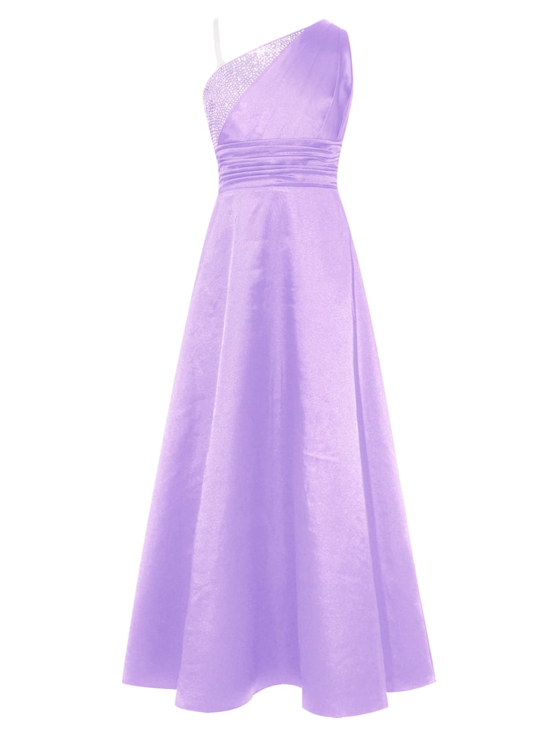 Hansber Flower Girl Dresses for Wedding Sleeveless Satin Prom Dress Princess Birthday Party Formal Gown Lavender 14