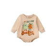 thumbnail image 1 of Gureui Toddler Infant Baby Romper, Long Sleeve Round Neck Letters Print Casual Fall Spring Christmas Short Jumpsuit for Boy Girl, 1 of 8
