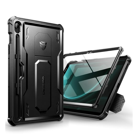 Dexnor Case for Samsung Galaxy Tab S10 Lite /S10 FE/S9 FE 10.9 Inch(2025/2023), [Built in Screen Protector & Kickstand] with Pen Holder Heavy Duty Full Body Cover for S9 FE 5G Tablet Case, Black