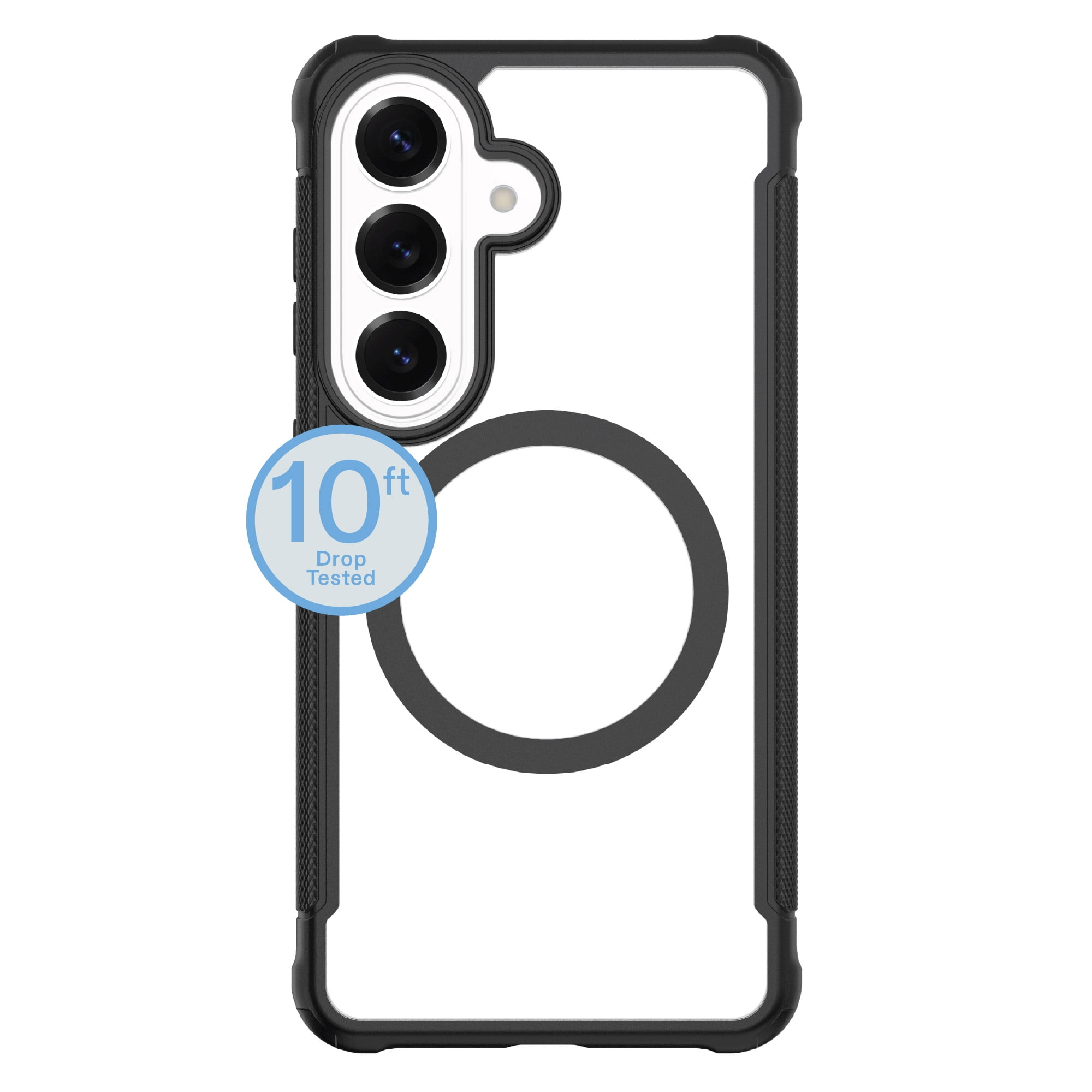 onn Magnetic Compatible Dual-Layer Phone Case for Samsung Galaxy S26 - Black/Clear