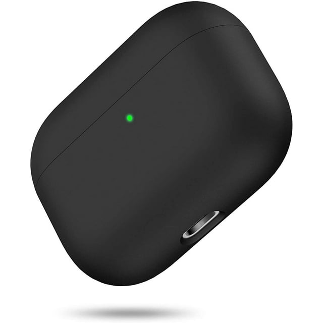 Upgrade Cover for Airpods Pro Case, Triple Layer Protective Liquid Silicone Case for AirPods Pro Charging Case, 2019 Release LED Visible Shockproof Soft Skin Friendly Silicone Case (Black)