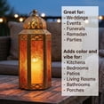 thumbnail image 5 of 10.5" Medium Moroccan Lantern Candle Holder – Gold with Amber Glass, Metal Decorative Lamp for Indoor/Outdoor Patio or Porch Use, Home Decor, Ramadan, Weddings, 5 of 11